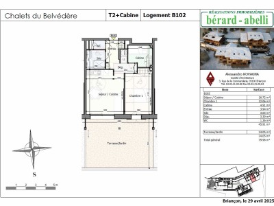 APPARTEMENT T2 + CABINE A VENDRE - ST CHAFFREY - 45.91 m2 - 405�000�&euro;